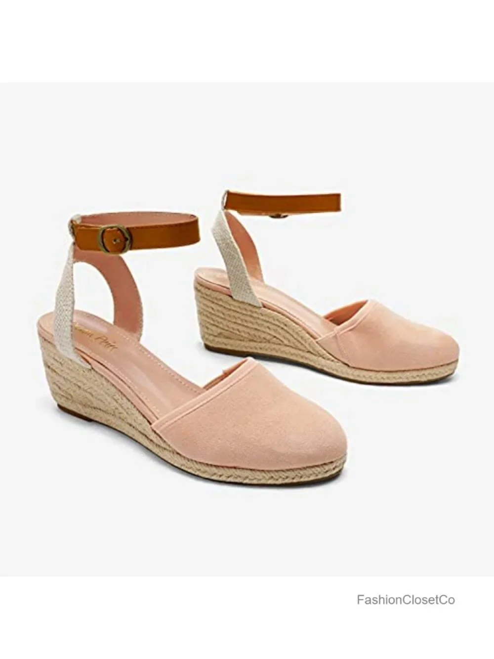 Wedge Espadrille Sandals Ankle Strap Closed Toe Platform Heels Espadrilles